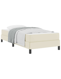Struttura del letto con materasso Crema 90 x 200 cm Tessuto 2