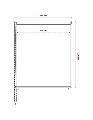 Tenda a Rullo per Esterni 350x230 cm Crema