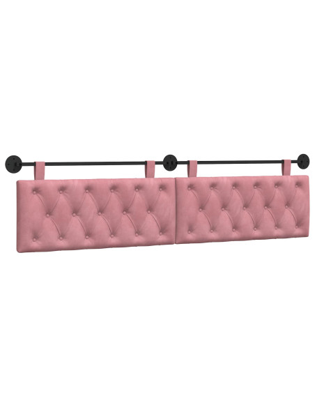 Testata appesa Montaggio a parete Rosa 210 x 55 x 7 cm Velluto
