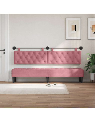 Testata appesa Montaggio a parete Rosa 210 x 55 x 7 cm Velluto