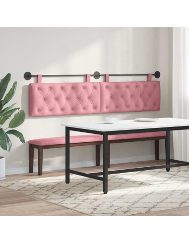 Testata appesa Montaggio a parete Rosa 210 x 55 x 7 cm Velluto
