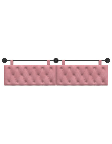 Testata appesa Montaggio a parete Rosa 210 x 55 x 7 cm Velluto