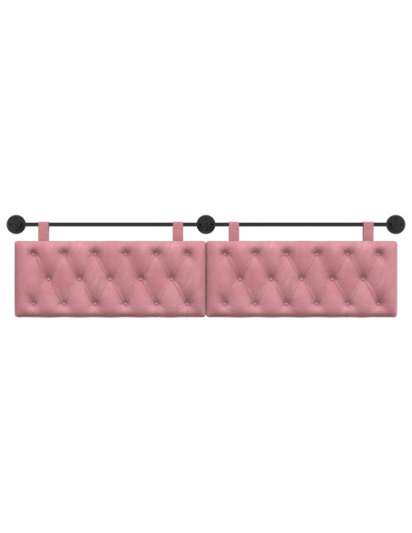 Testata appesa Montaggio a parete Rosa 210 x 55 x 7 cm Velluto