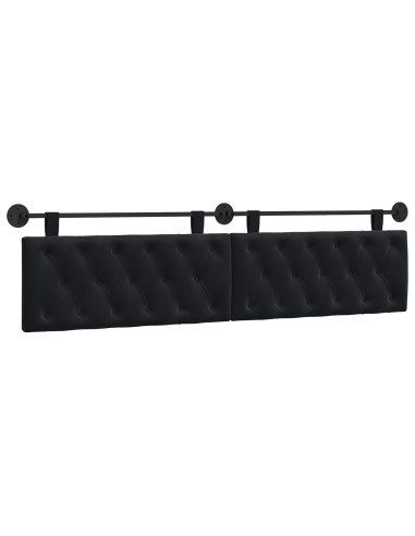 Testata appesa Montaggio a parete Nero 210 x 55 x 7 cm Velluto
