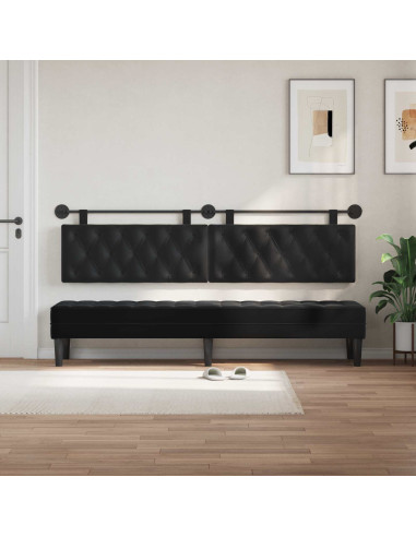 Testata appesa Montaggio a parete Nero 210 x 55 x 7 cm Velluto