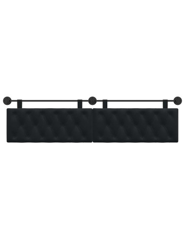 Testata appesa Montaggio a parete Nero 210 x 55 x 7 cm Velluto
