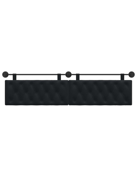 Testata appesa Montaggio a parete Nero 210 x 55 x 7 cm Velluto
