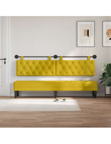 Testata appesa Giallo 210 x 55 x 7 cm Velluto