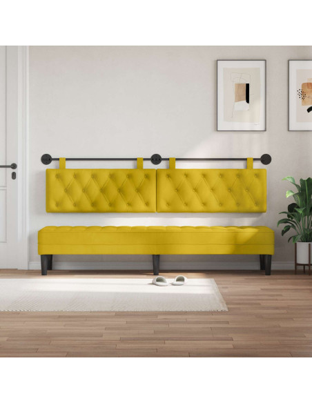 Testata appesa Giallo 210 x 55 x 7 cm Velluto