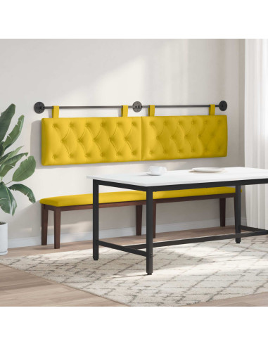Testata appesa Giallo 210 x 55 x 7 cm Velluto