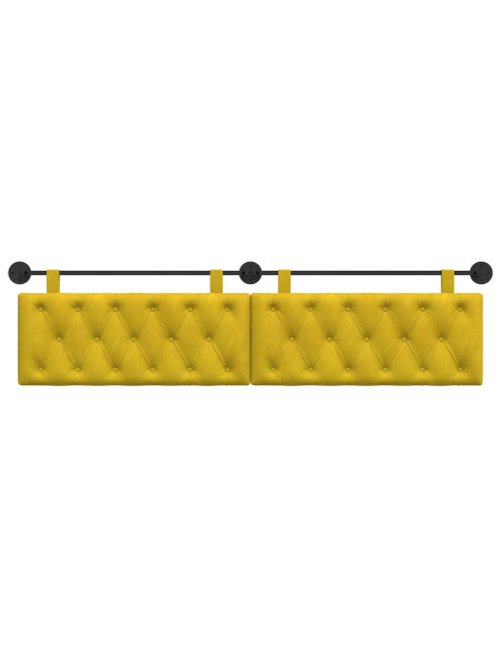 Testata appesa Giallo 210 x 55 x 7 cm Velluto