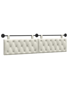 Testata appesa Montaggio a parete Crema 210 x 55 x 7 cm Velluto 2