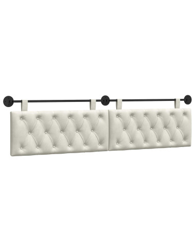 Testata appesa Montaggio a parete Crema 210 x 55 x 7 cm Velluto
