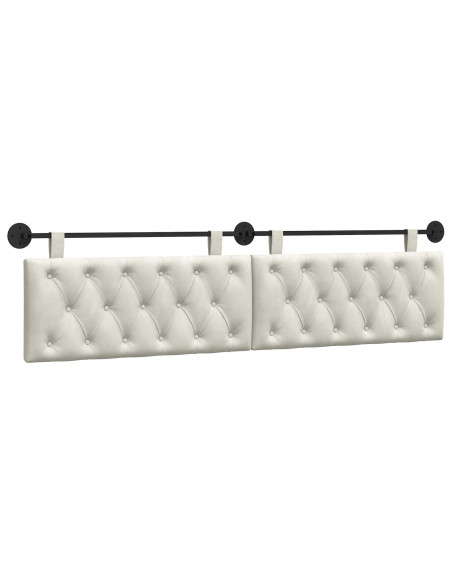 Testata appesa Montaggio a parete Crema 210 x 55 x 7 cm Velluto