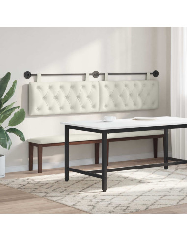 Testata appesa Montaggio a parete Crema 210 x 55 x 7 cm Velluto