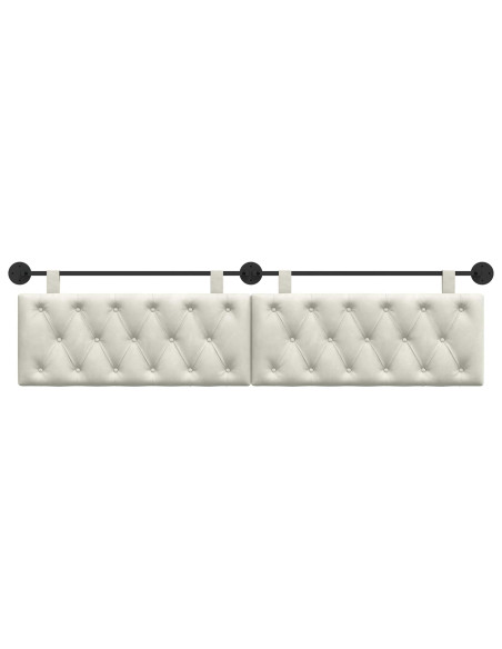Testata appesa Montaggio a parete Crema 210 x 55 x 7 cm Velluto