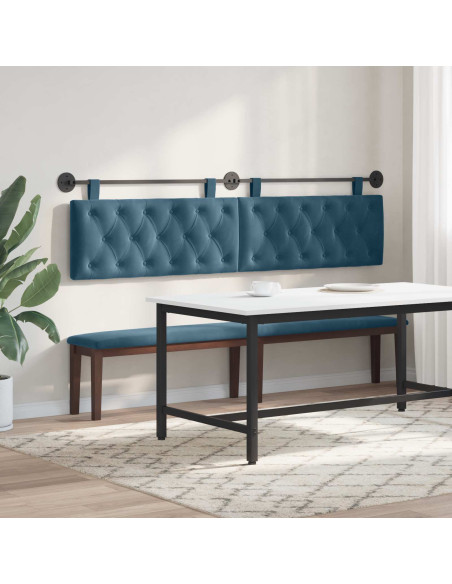 Testata appesa Montaggio a parete Blu 210 x 55 x 7 cm Velluto