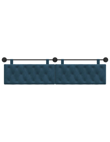 Testata appesa Montaggio a parete Blu 210 x 55 x 7 cm Velluto