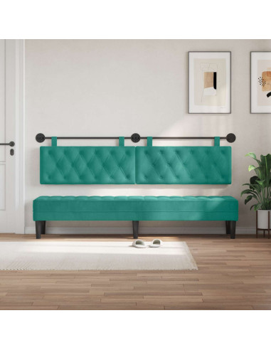 Testata appesa Turchese 210 x 55 x 7 cm Velluto