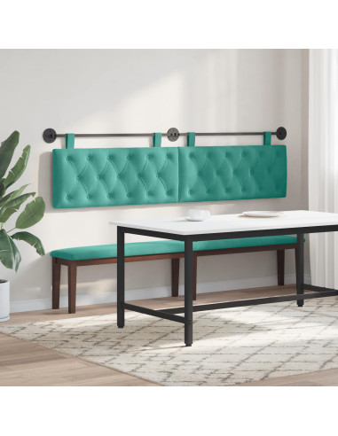 Testata appesa Turchese 210 x 55 x 7 cm Velluto