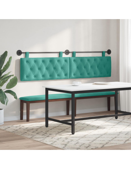 Testata appesa Turchese 210 x 55 x 7 cm Velluto