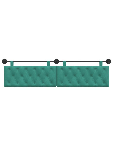 Testata appesa Turchese 210 x 55 x 7 cm Velluto