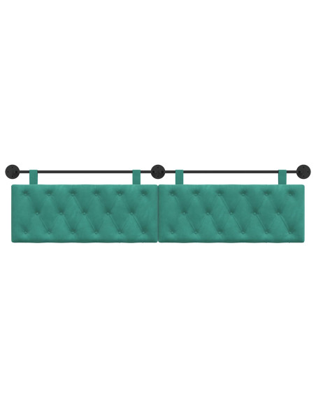 Testata appesa Turchese 210 x 55 x 7 cm Velluto