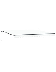 Tenda Retrattile Bianco 450 × 350 cm Tessuto e Alluminio 2