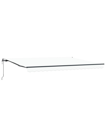 Tenda Retrattile Bianco 450 × 350 cm Tessuto e Alluminio