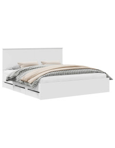 Struttura del letto Bianco 200 x 200 cm Legno Ingegnerizzato 2