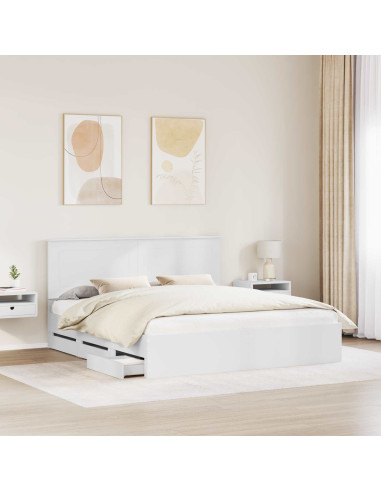 Struttura del letto Bianco 200 x 200 cm Legno Ingegnerizzato