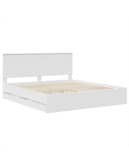 Struttura del letto Bianco 200 x 200 cm Legno Ingegnerizzato