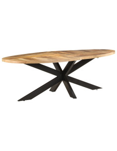 Tavolo da Pranzo 240x100x75cm in Legno Massello di Mango Grezzo 2