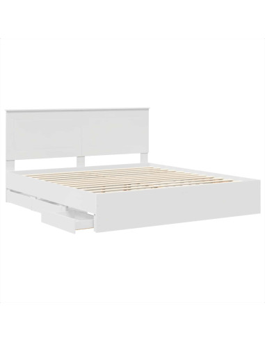 Struttura del letto Bianco 200 x 200 cm Legno Ingegnerizzato