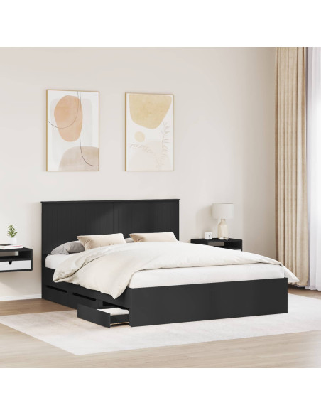 Struttura del letto Nero 160 x 200 cm Legno Ingegnerizzato