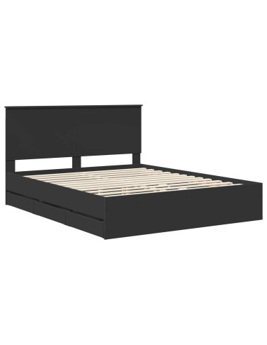 Struttura del letto Nero 160 x 200 cm Legno Ingegnerizzato