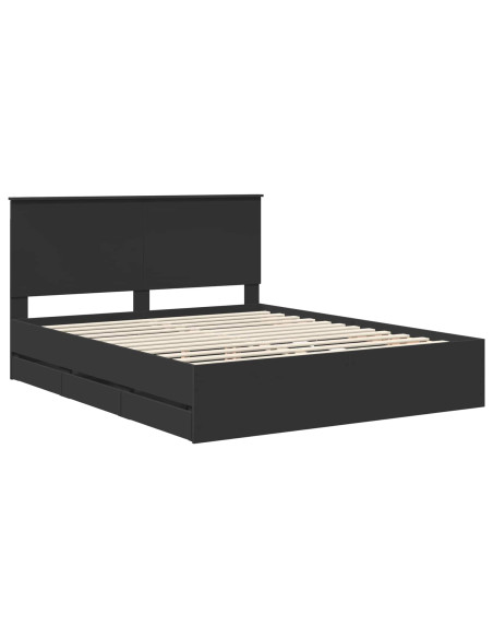 Struttura del letto Nero 160 x 200 cm Legno Ingegnerizzato
