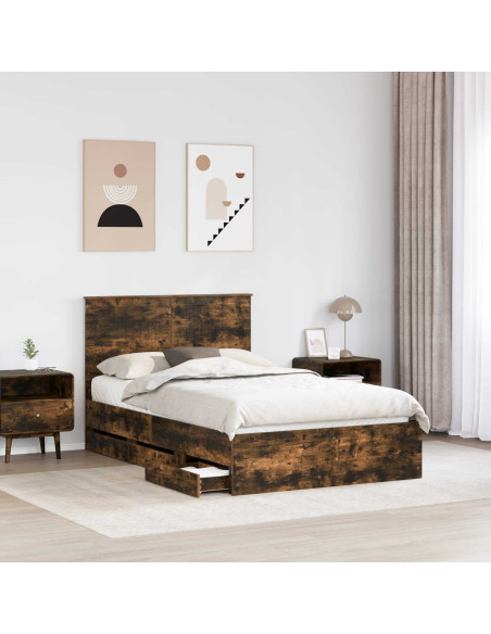 Struttura del letto con testiera Rovere fumé 120 x 190 cm