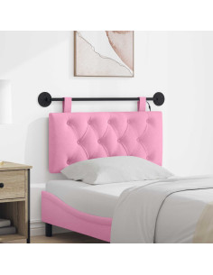 Testiera sospesa Con luce LED Rosa Tessuto