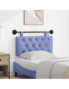 Testiera sospesa Con luce LED Blu jeans Tessuto