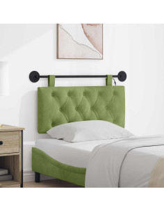 Testiera sospesa Con luce LED Verde chiaro Velluto