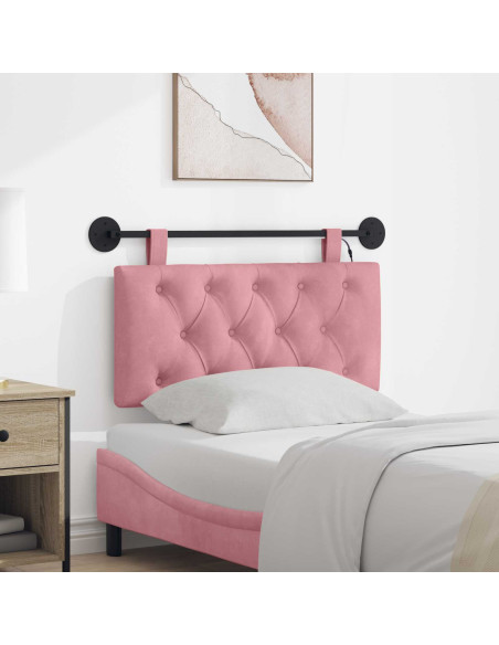Testiera sospesa Con luce LED Rosa Velluto