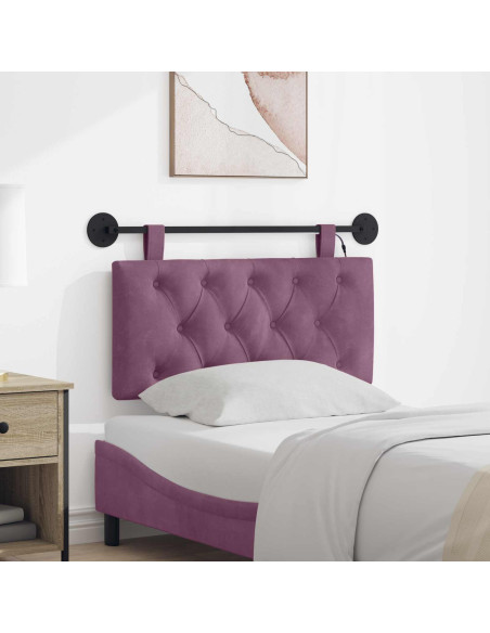 Testiera sospesa Con luce LED Viola Velluto