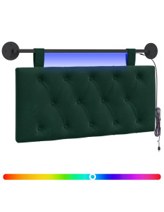 Testiera sospesa Con luce LED Verde Scuro Velluto 2