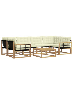 Set di divani da esterno 7 pcs Bianco e Crema 79 x 79 x 37 cm 2