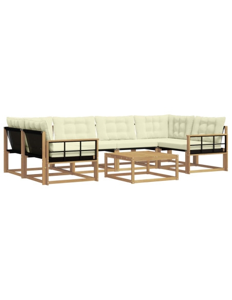 Set di divani da esterno 7 pcs Bianco e Crema 79 x 79 x 37 cm