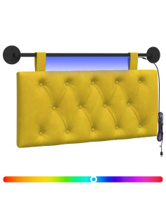 Testiera sospesa Con luce LED Giallo Velluto 2
