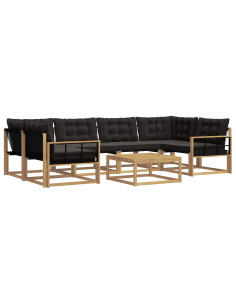 Set di divani da esterno 7 pcs Bianco e Nero 79 x 79 x 37 cm 2