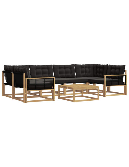 Set di divani da esterno 7 pcs Bianco e Nero 79 x 79 x 37 cm
