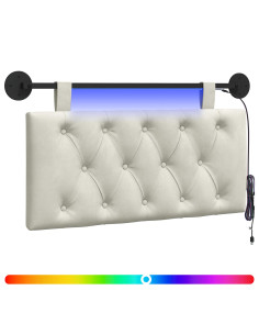 Testiera sospesa Con luce LED Crema Velluto 2